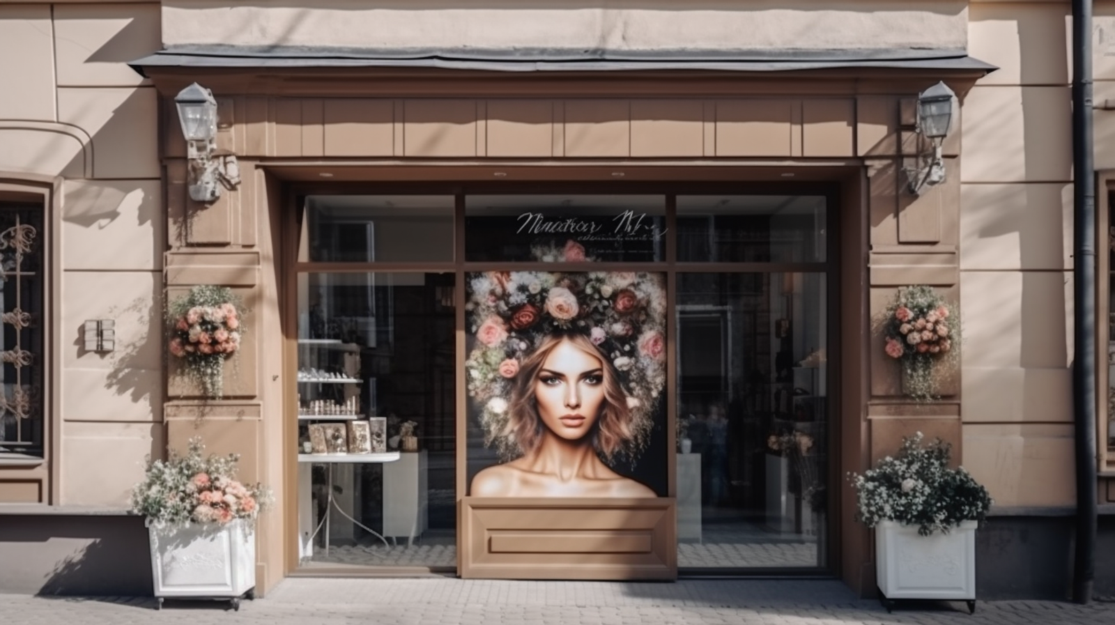 Приклад дизайну салону краси з додатку Midjourney